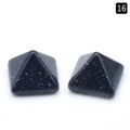 Blue goldstone pyramid stones with starry glitter effect for DIY jewelry making - Blue Sand Stone (Synthetic)