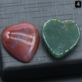 Cristaux naturels polis en forme de cœur en pierres brun rouge et vert mousse - Agate d'Inde