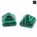 Malachite style green pyramid stones for DIY jewelry settings with dark stripes - Malachite (Synthetic)