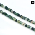 Natural agate stone abacus beads in shades of green and white for jewelry making - 2X4mm Abacus Indian Agate