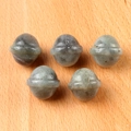 Set of 5 mini natural labradorite crystal carvings in Saturn planet shape for decor - Labradorite