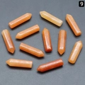 Set van 11 natuurlijke oranje zeshoekige kolomstenen voor DIY-sieradenprojecten - Rode Aventurijn