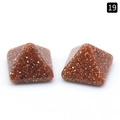 Deep reddish-brown goldstone pyramid beads with shimmering golden particles - Gold Sand Stone (Synthetic)