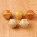 Mini natural crystal planet and UFO ornaments in assorted agate and gemstone colors - Yellow Jade