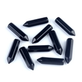 Gepolijste zwarte obsidiaan zeshoekige kristallen punten voor DIY sieraden - Obsidiaan