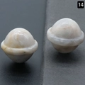 Mini marble planet beads in beige with rings for DIY cosmic universe jewelry crafts - White Crazy Agate