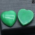 Pierres en forme de cœur en aventurine verte pour bijoux DIY, pack de 2 pièces - Jade malaisien teinté
