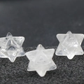 Drei transparente Kristal Merkaba Sterne für Meditation und heilige Geometrie Deko - Bergkristall (Einzelstück)