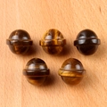 Polished tiger eye stone mini planet beads with equatorial ring for cosmic decor - Tiger's Eye