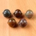 Handcrafted gemstone lollipop figurines in various natural colors with polished finish - India Agate