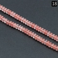 Pink strawberry quartz rondelle beads for jewelry making, 2x4mm natural crystal strands - 2X4mm Abacus Cherry Quartz (Synthetic)