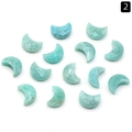 Light blue Amazonite faceted crescent moon pendants with natural white textures - Small Moon / Amazonite
