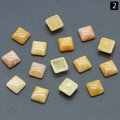 10mm vierkante gele natuurlijke kristallen cabochons met glad gepolijste afwerking voor DIY - Gele Jade