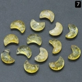 Polished yellow citrine crescent moon pendant with faceted surface for DIY jewelry - Yellow Crystal