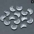 Clear faceted moon-shaped natural crystal pendants for DIY jewelry making - White Crystal