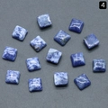 Natuurlijke sodaliet vierkante cabochon 10mm met blauw-witte marmeren textuur - Sodaliet