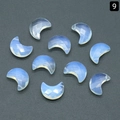Set of ten faceted opalite glass crescent moon pendants for DIY jewelry making - Opal (Synthetic)