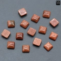 Vierkante 10mm rode goudsteen cabochon met glinsterende gouden deeltjes voor DIY sieraden - Synthetische Goudsteen