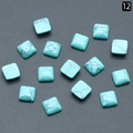 Hemelsblauwe turquoise cabochon met zwart webpatroon 10mm vierkante steen voor sieraden - Synthetisch Blauw Turkoois