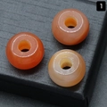 Drei orangefarbene Achat-Abakusperlen mit großen Löchern für DIY-Armbänder - 12x18mm (1 Stück) / Roter Achat