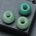 Drei grüne Naturkristall-Achat-Perlen mit 6mm großem Loch als Abakusform für DIY - 12x18mm (1 Stück) / Grüner Aventurin