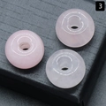Drei polierte blassrosa Naturquarz-Donut-Perlen für die DIY-Schmuckherstellung - 12x18mm (1 Stück) / Rosenquarz