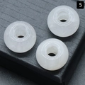 Lot de 3 perles d'agate blanche translucide avec grand trou de 6mm pour bracelets DIY - 12x18mm (1 pièce) / Cristal blanc