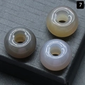 Trois perles d'agate naturelle avec grands trous de 6mm en gris et jaune pour bijoux - 12x18mm (1 pièce) / Agate Grise