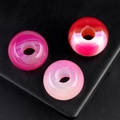 Trois perles d'agate naturelle en rouge et rose avec de grands trous pour bijoux - 12x18mm (1 pièce) / Agate Rose Pâle