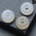 Trois perles d'agate blanche laiteuse pour bijoux DIY avec de grands trous de 6mm - 12x18mm (1 pièce) / Agate