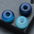 Perles d'agate bleue à grand trou en trois nuances pour création bijoux DIY - 12x18mm (1 pièce) / Agate Bleu Clair