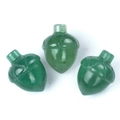 Three hand-carved green aventurine quartz acorn figurines with detailed cap textures - Green Aventurine (1pc)