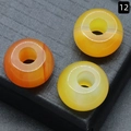 Perles d'agate naturelle polies jaunes et orange avec des motifs rubanés uniques - 12x18mm (1 pièce) / Agate
