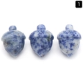 Three natural blue and white stone acorn pendants with polished finish and metal loops - Sodalite (1pc)