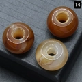 Perles en agate naturelle polie à grand trou tons ambre et brun pour bijoux DIY - 12x18mm (1 pièce) / Agate Café