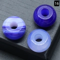 Perles en agate bleue à larges trous pour la création de bijoux DIY et le tressage - 12x18mm (1 pièce) / Agate Bleu Foncé