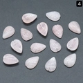 Carved pink rose quartz leaf beads with fine veining for DIY jewelry making - Rose Quartz