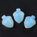 Set di tre ciondoli a forma di ghianda in opalite traslucida con finitura lucida e fori - Opalite (Sintetica)