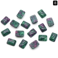 Λειασμένος ορθογώνιος πολύτιμος λίθος Ruby Zoisite 10x14mm με φυσικά πράσινα και κόκκινα σχέδια - 10x14 / Ρουμπίνι Ζοϊσίτης