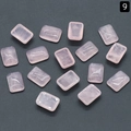 Ροζ ορθογώνια φυσική κρυστάλλινη πέτρα 10x14mm για ένθετα κοσμημάτων DIY και αξεσουάρ - 10x14 / Ροζ χαλαζίας