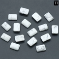 Λειασμένη ορθογώνια λευκή πέτρα howlite με γκρι μάρμαρο για κατασκευή κοσμημάτων DIY - 10x14 / Χαουλίτης