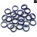 Natural blue sodalite stone ring with white marble texture and smooth finish - 18-20mm Inner Diameter / Blue Vein Stone (Single Piece)