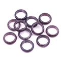 Natural purple agate stone rings set with smooth polished finish and mineral textures - Phosphosiderite