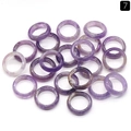 Stack of natural amethyst gemstone rings with smooth polished finish in purple hues - 18-20mm Inner Diameter / Amethyst (1pc)