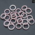 Translucent pink rose quartz ring set with smooth finish and variant number 10 - 18-20mm Inner Diameter / Rose Quartz (1pc)