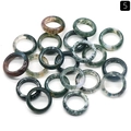 Polished natural crystal and agate stone rings in various colors for jewelry DIY - 18-20mm Inner Diameter / Indian Agate (1pc)