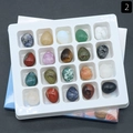 Set di 20 mini uova di cristallo e pietre preziose in un vassoio bianco da 20 posti - Scatola da 20 Pezzi