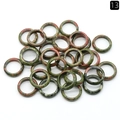 Polished natural green and pink unakite stone ring with unique mottled mineral patterns - 18-20mm Inner Diameter / Unakite (1pc)