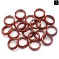 Polished red jasper stone rings with natural white veins for jewelry making - 18-20mm Inner Diameter / Red Jasper