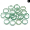 Batch display of polished natural green aventurine stone rings on white background - 18-20mm Inner Diameter / Green Aventurine (1pc)